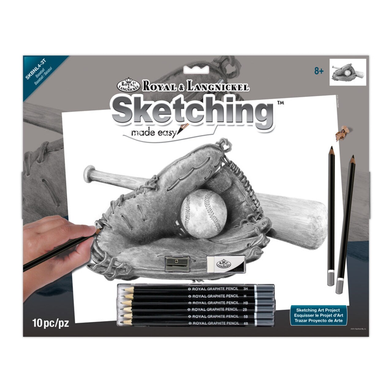 SKBNL4 | Sketching Made Easy™ Baseball 10pc 11.25" x 15.375" Sketching Art Project